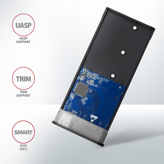 Външна кутия за диск AXAGON EEM2-SG2 SuperSpeed+, USB-C, M.2 NVMe + SATA SSD