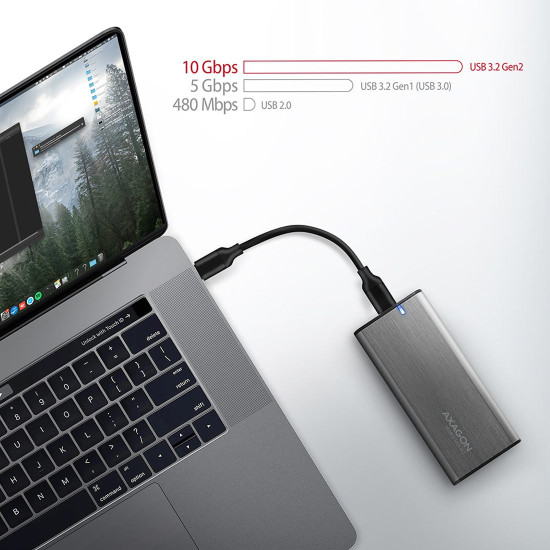 Външна кутия за диск AXAGON EEM2-SG2 SuperSpeed+, USB-C, M.2 NVMe + SATA SSD