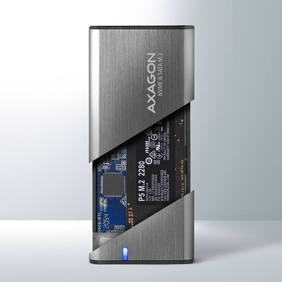 Външна кутия за диск AXAGON EEM2-SG2 SuperSpeed+, USB-C, M.2 NVMe + SATA SSD