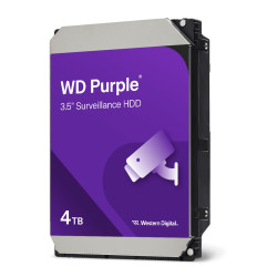Вътрешен твърд диск Western Digital, 4 TB, CMR, 3.5 инча, 128 MB кеш, SATA 6 Gb/s, Purple