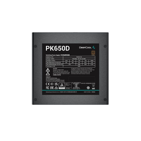 Захранване DeepCool PK650D, 650W, 80 Plus BRONZE