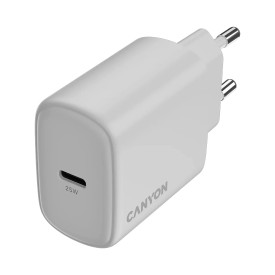Зарядно Canyon OnCharge 250, 25W, 1x USB-C PD, EU стандарт, White