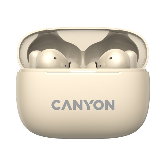Безжични слушалки CANYON OnGo TWS-10, TWS, ANC, ENC, Beige