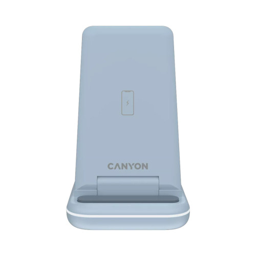 Безжично зарядно CANYON WS-304, 15W, 3 в 1, Blue