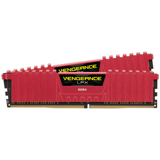 RAM памет Corsair Vengeance LPX, 16GB (2x8GB) DDR4, 3200MT/s, CL16, Red, Kit of 2