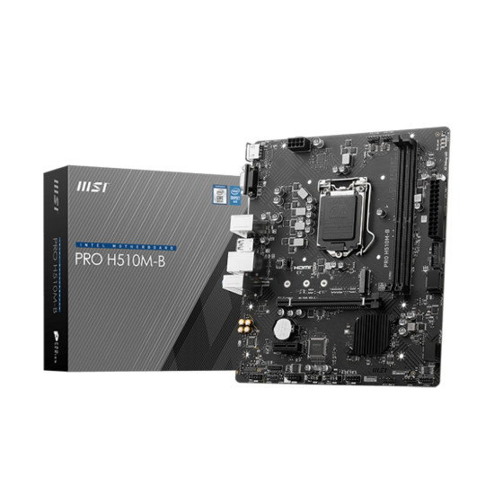 Дънна платка MSI PRO H510M-B DDR4, mATX, H470, Socket 1200, Dual Channel DDR4, 1x PCIe x16