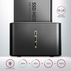 HDD докинг станция AXAGON ADSA-D25 SuperSpeed, USB 3.2, 2.5 инча HDD / SSD, MINI