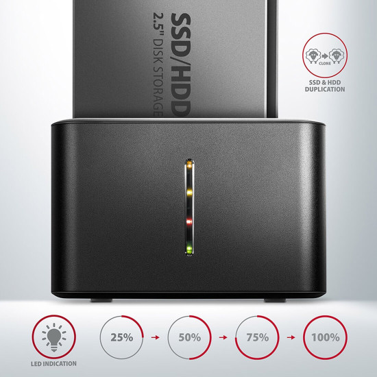 HDD докинг станция AXAGON ADSA-D25 SuperSpeed, USB 3.2, 2.5 инча HDD / SSD, MINI
