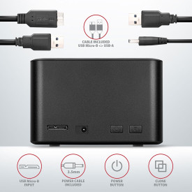 HDD докинг станция AXAGON ADSA-D25 SuperSpeed, USB 3.2, 2.5 инча HDD / SSD, MINI