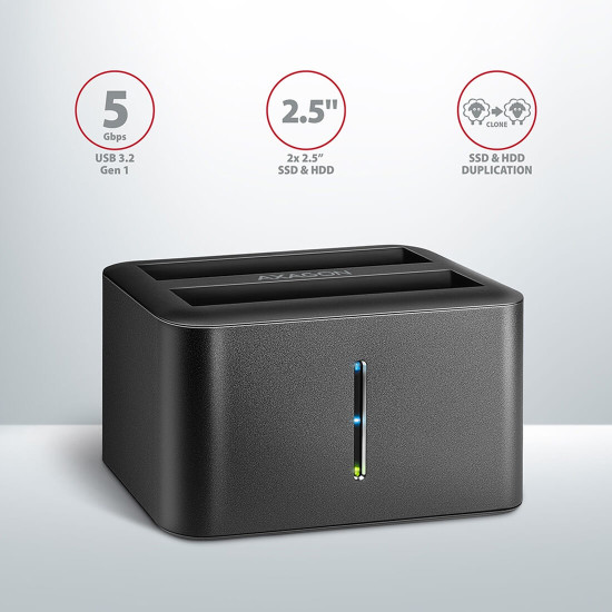 HDD докинг станция AXAGON ADSA-D25 SuperSpeed, USB 3.2, 2.5 инча HDD / SSD, MINI