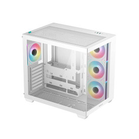 Кутия за компютър DeepCool CG530 4F WH, Mid Tower, поддръжка на дънни платки с конектори отзад, 2 x USB 3.0, 1 x USB Type-C Gen 2, 1 x Audio, White