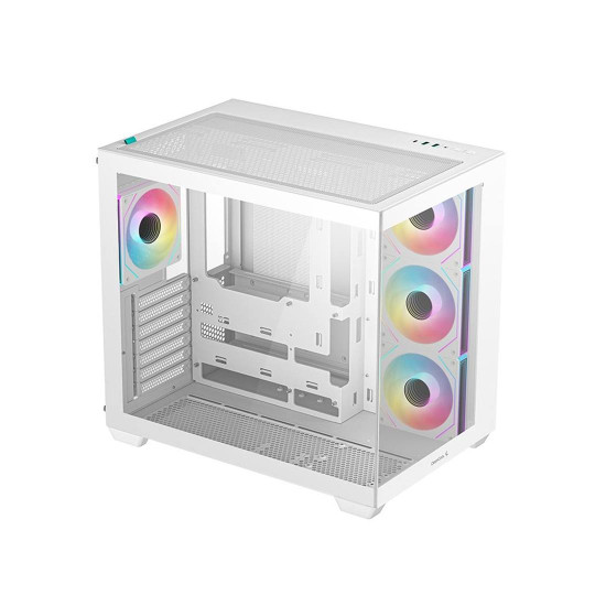 Кутия за компютър DeepCool CG530 4F WH, Mid Tower, поддръжка на дънни платки с конектори отзад, 2 x USB 3.0, 1 x USB Type-C Gen 2, 1 x Audio, White