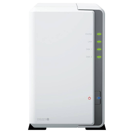 NAS устройство Synology DS223j, 2-Bay, Realtek RTD1619B 1.7GHz, 1GB DDR4, 1 x 1GbE LAN, 2 x USB 3.2