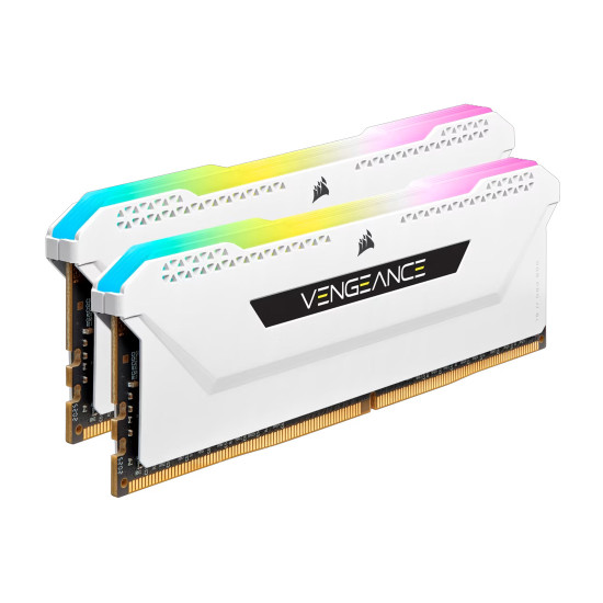 RAM памет Corsair Vengeance RGB PRO SL, 32GB (2x16GB) DDR4, 3200MT/s, CL16, White, Kit of 2