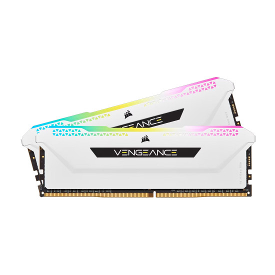 RAM памет Corsair Vengeance RGB PRO SL, 32GB (2x16GB) DDR4, 3200MT/s, CL16, White, Kit of 2