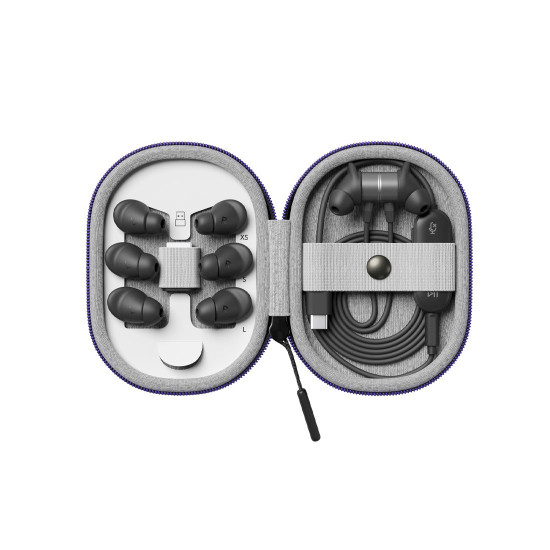 Слушалки Logitech Zone Wired Earbuds, USB-C/USB-A/3.5 мм, Graphite