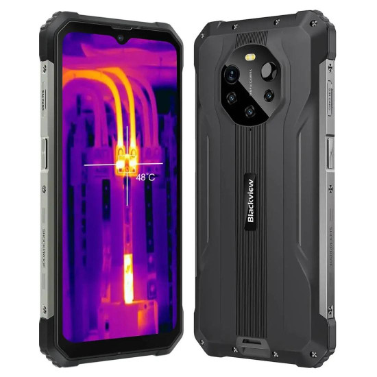 Смартфон Blackview Rugged BL8800 Pro, 8GB/128GB, 6.58 инча, FHD+ (1080x2408) IPS, Octa-core, FLIR термална камера, 8380mAh, Type-C, Android 11, Fingerprint, Dual SIM, SD слот, 33W, Black