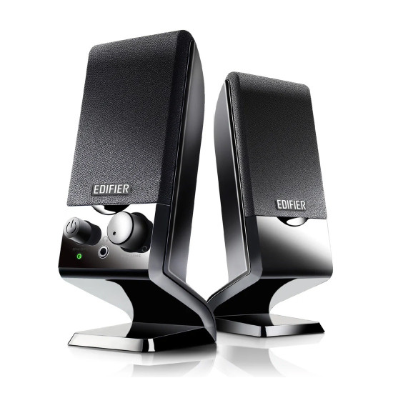 Тонколони EDIFIER M1250, 2.0 стерео, 2x0.6W RMS, 3.5мм AUX и слушалки, Black