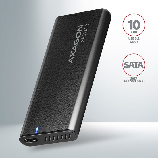 Външна кутия за диск AXAGON EEM2-SBC SuperSpeed+, USB-C, M.2 SATA SSD