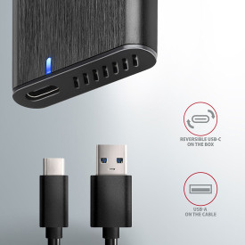 Външна кутия за диск AXAGON EEM2-SBC SuperSpeed+, USB-C, M.2 SATA SSD