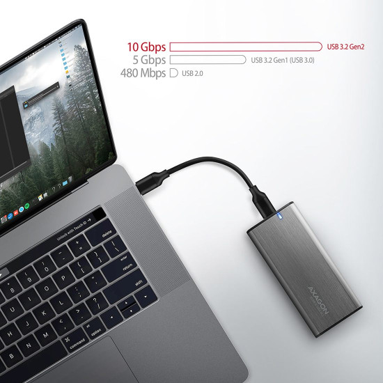 Външна кутия за диск AXAGON EEM2-SG2 SuperSpeed+ USB-C - M.2 NVMe & SATA SSD RAW Box