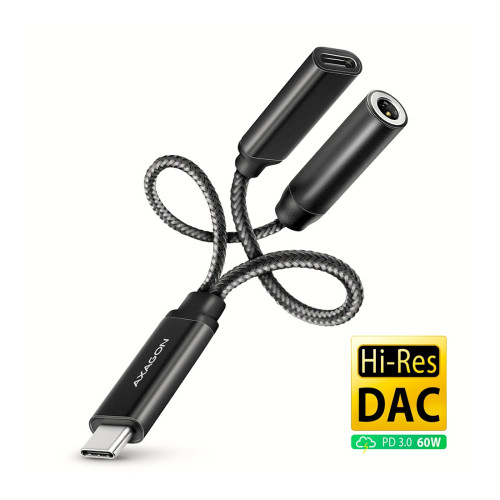 Външна звукова карта AXAGON ADA-HCPD, USB-C, PD60W