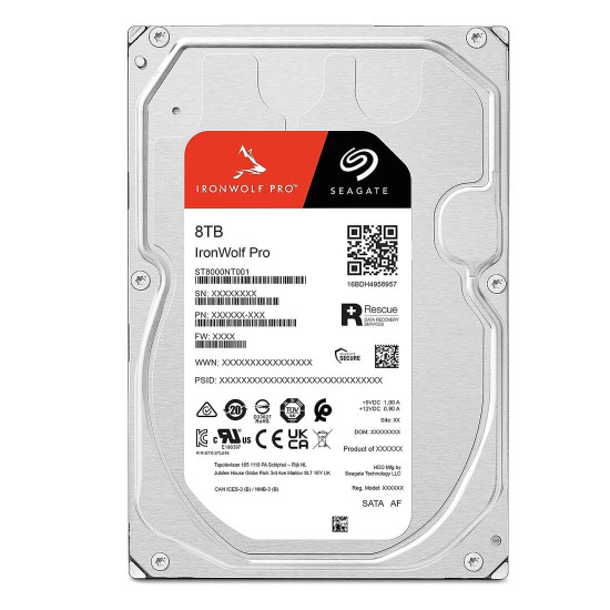 Вътрешен твърд диск SEAGATE Ironwolf Pro NAS, 3.5 инча, 8TB, SATA, 7200 rpm