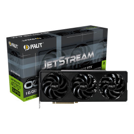 Видеокарта Palit GeForce RTX 4070Ti Super JetStream OC, 16GB GDDR6X, 256-bit, 1x HDMI 2.1a, 3x DP 1.4a, 1x 16-pin