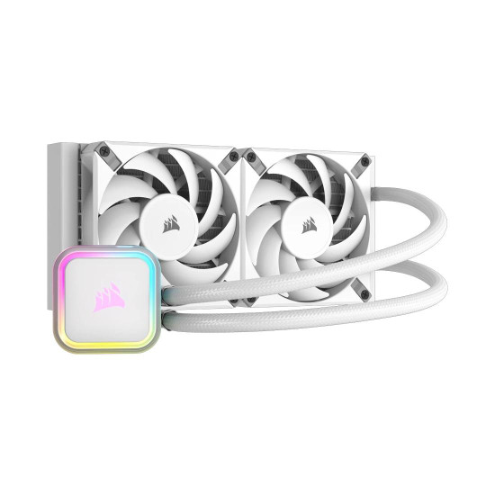Водно охлаждане за процесор CORSAIR iCUE H100i RGB ELITE, White