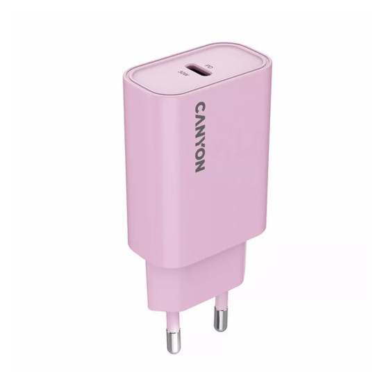 Зарядно Canyon OnCharge 30CL, PD, 30W, USB-C x 1, EU стандарт, Pink
