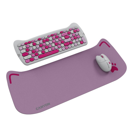 Безжична клавиатура CANYON HSET-W6, Pink