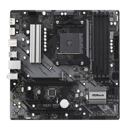 Дънна платка ASRock B550M Phantom Gaming 4, mATX, Socket AM4, B550, 4x DDR4, 1x PCIe 4.0 x16