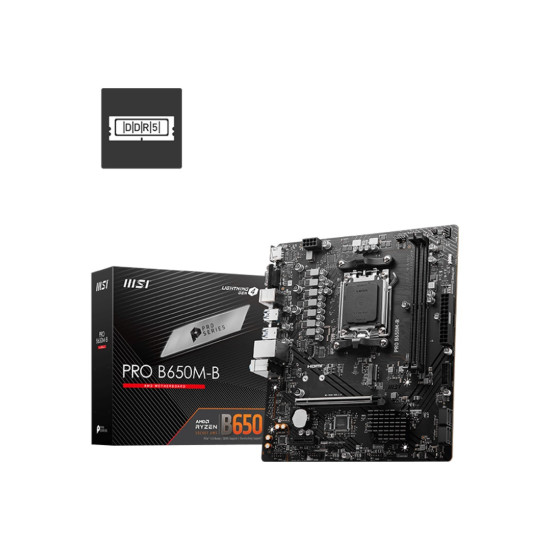 Дънна платка MSI Main Board Desktop PRO B650M-B, mATX, Socket AM5, 2x DDR5, 1x PCIe x16