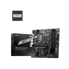 Дънна платка MSI PRO B760M-P, mATX, LGA 1700, Dual Channel DDR5, 1x PCIe x16