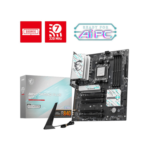 Дънна платка MSI PRO B840 GAMING PLUS WIFI, ATX, Socket AM5, 4x DDR5, 5x PCIe x16