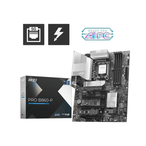 Дънна платка MSI PRO B860-P, ATX, LGA 1851, 4x DDR5, 4x PCIe x16