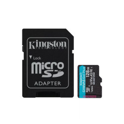 Карта памет Kingston Canvas Go! Plus microSDXC, 128GB, Class 10, UHS-I, U3, V30, A2, до 200MB/s, Adapter
