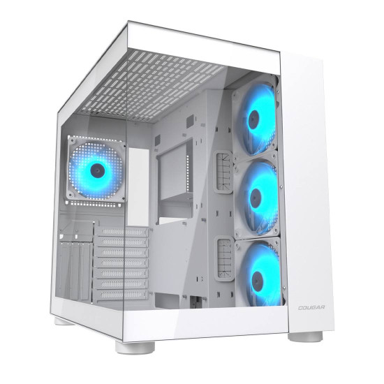 Кутия за компютър COUGAR FV150 RGB, Mid Tower, White