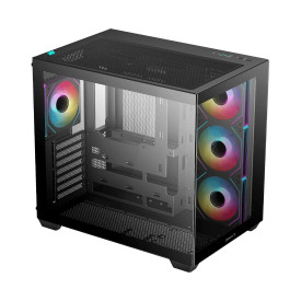 Кутия за компютър DeepCool CG530 4F, Mid Tower, поддръжка на дънни платки с конектори отзад, 2 x USB 3.0, 1 x USB Type-C Gen 2, 1 x Audio, Black