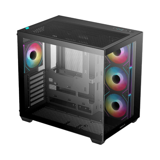 Кутия за компютър DeepCool CG530 4F, Mid Tower, поддръжка на дънни платки с конектори отзад, 2 x USB 3.0, 1 x USB Type-C Gen 2, 1 x Audio, Black