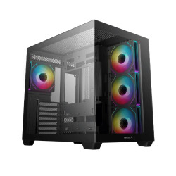 Кутия за компютър DeepCool CG530 4F, Mid Tower, поддръжка на дънни платки с конектори отзад, 2 x USB 3.0, 1 x USB Type-C Gen 2, 1 x Audio, Black
