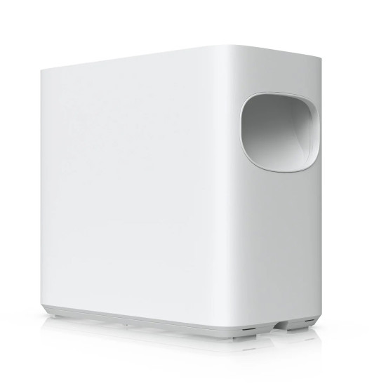 NAS устройство Ubiquiti UniFi UNAS-4-W-EU, 4 гнезда за 2.5/3.5 инча HDD, 2 x M.2 NVMe SSD кеш слота, 2.5 GbE, USB-C, включен PoE+++ адаптер