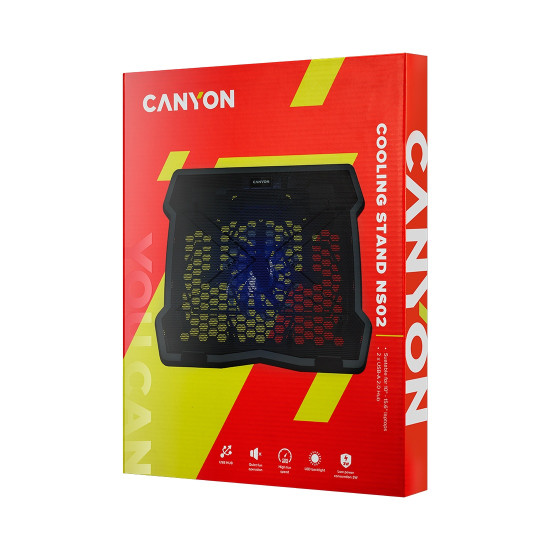 Охладител за лаптоп CANYON cooler NS02, Black