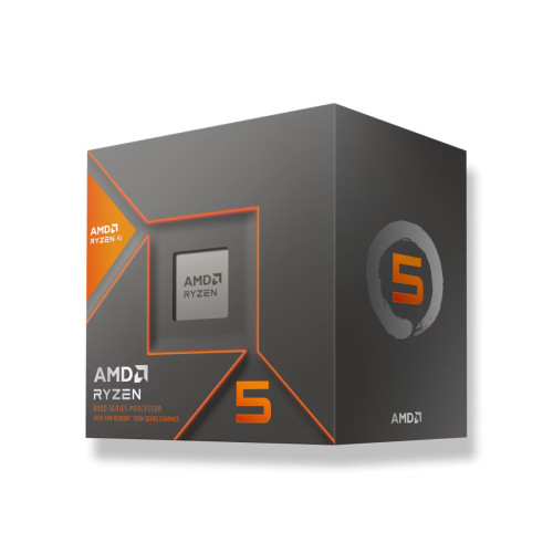 Процесор AMD Ryzen 5 8600G, 6 ядра, 12 нишки, Radeon 760M, 16MB L3, DDR5, AM5