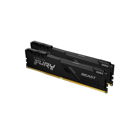 RAM памет Kingston FURY Beast Black, 32GB (2x16GB) DDR4, 3200MT/s, CL16, 2R, Kit of 2
