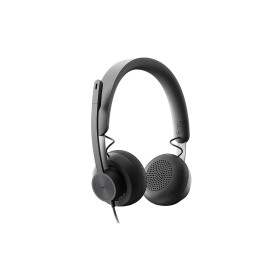 Слушалки Logitech Zone, USB-C, USB-A, Graphite