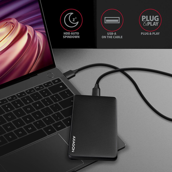 Външна кутия за диск AXAGON EE25-SL SuperSpeed, USB-B, 2.5 инча HDD/SSD
