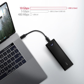 Външна кутия за диск AXAGON EEM2-UB2, USB-C, 10Gbps, M.2 NVMe SSD