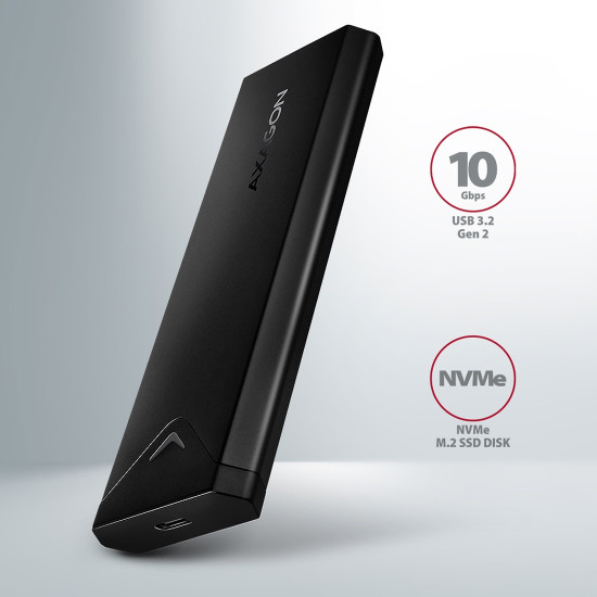 Външна кутия за диск AXAGON EEM2-UB2, USB-C, 10Gbps, M.2 NVMe SSD