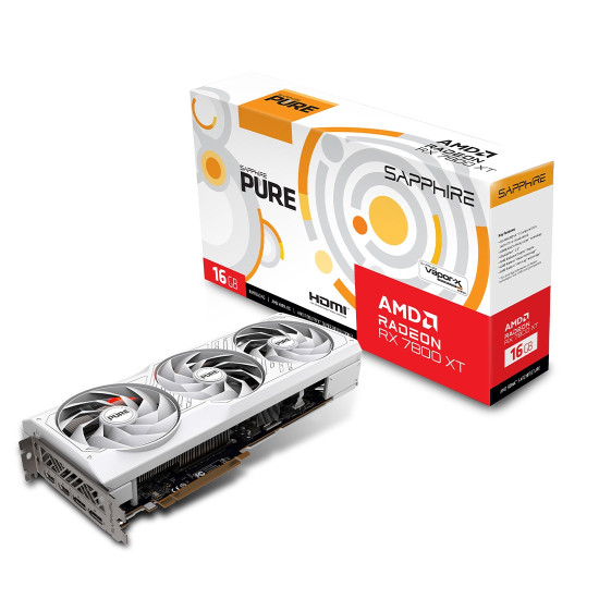 Видеокарта SAPPHIRE PURE AMD Radeon RX 7800 XT GAMING OC, 16GB GDDR6, 256-bit, 2 x HDMI, 2 x DP